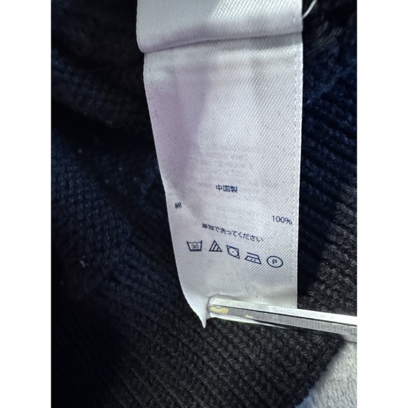 Chaps Men's Large Polar Bear Fair Isle Mock Neck Black Cotton Sweater - Picture 10 of 10